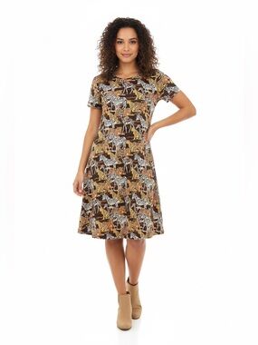 LuLaRoe Jessie Swing Dress • Scoop Neckline • Hidden Side Seam Pockets